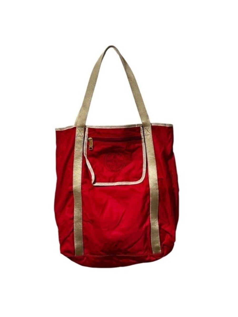 Lauren Ralph Lauren Foldable Tote Bag Red Travel Shopper Packable Preppy Resort